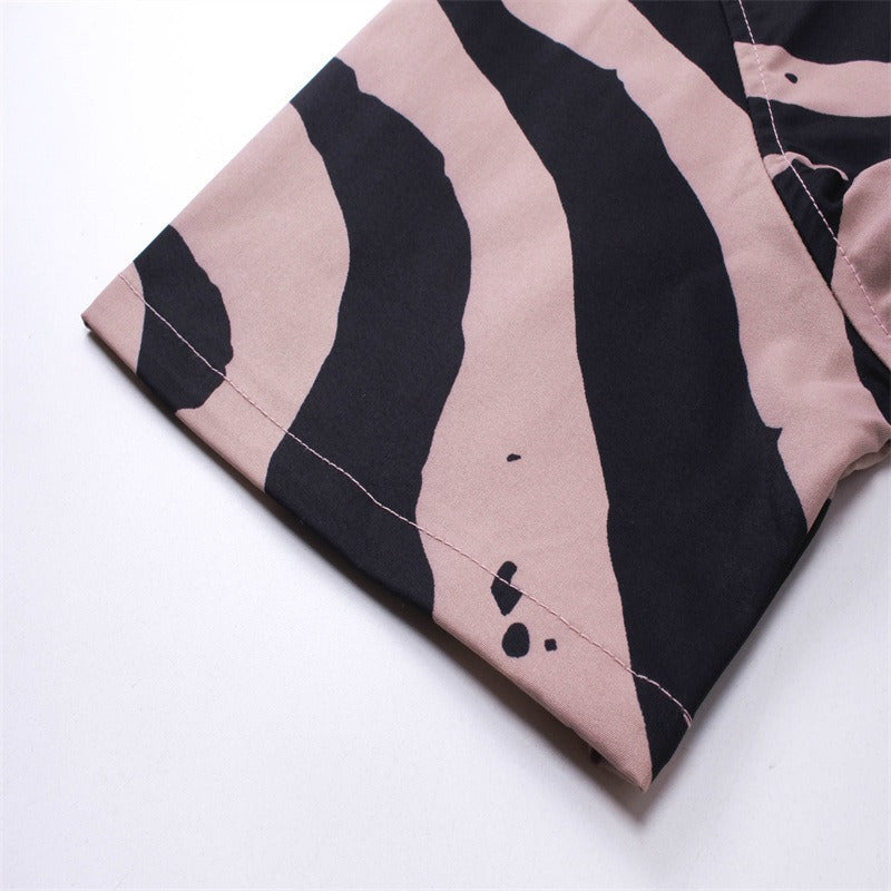 Rhude T-shirt Zebra Letter Embroidery Casual Short Sleeve Shirt, Shorts