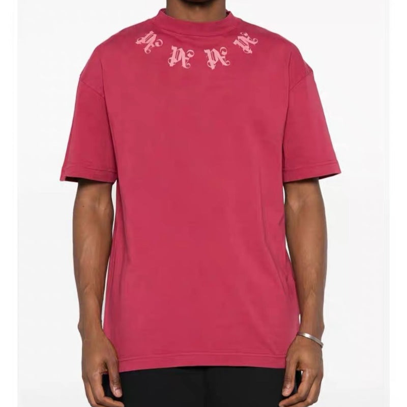 Palm Angels T-shirt Letter Painted Coconut Tree Print Short Sleeve T-shirt