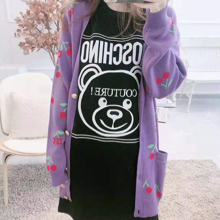 Moschino T-shirt Loose Cotton Embroidered Letter Dress