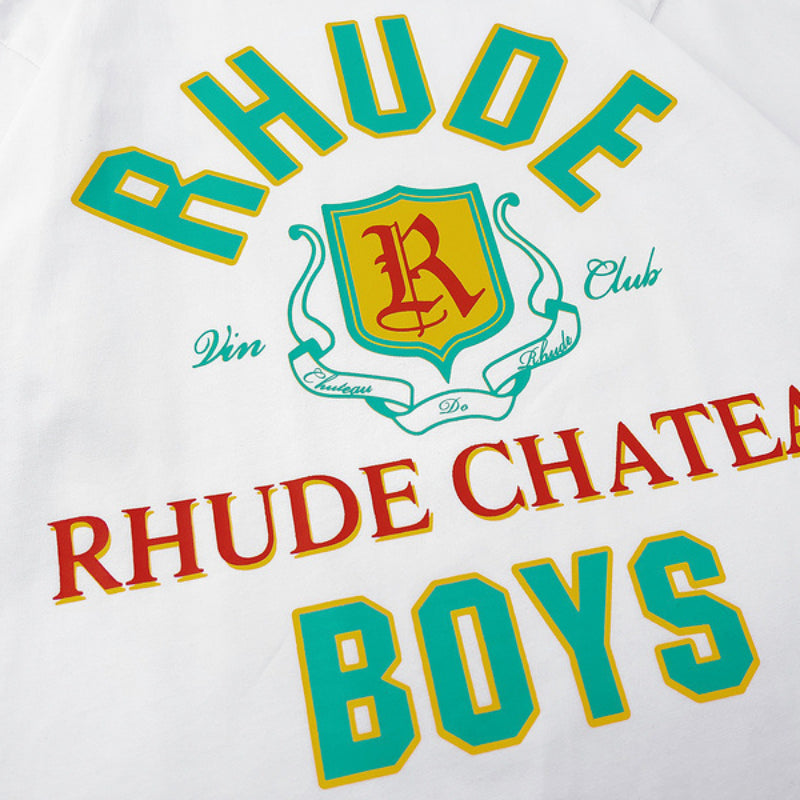 Rhude T-shirt Micro Label Letter Coconut Pattern Short Sleeve T-shirt