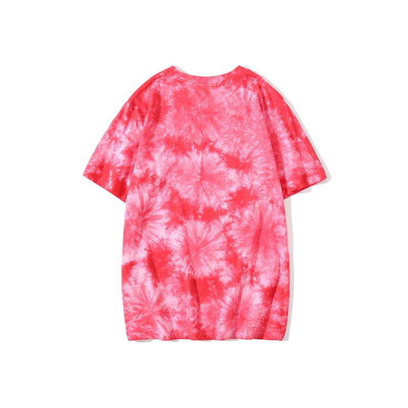 Bathing Ape T-Shirt Summer Ape Head Casual Tie-Dye Top T-shirt with Short Sleeves