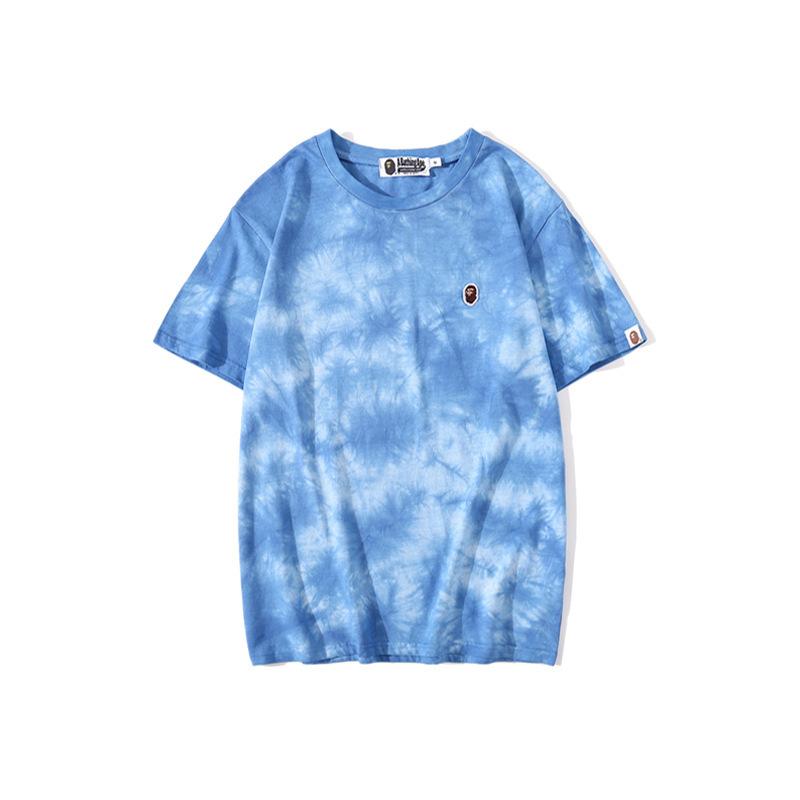 Bathing Ape T-Shirt Summer Ape Head Casual Tie-Dye Top T-shirt with Short Sleeves