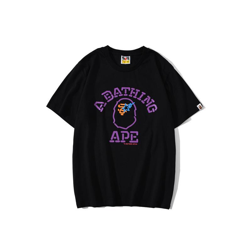 Bathing Ape T-Shirt Purple Ape Head Neon XINGX Lightning T-shirt