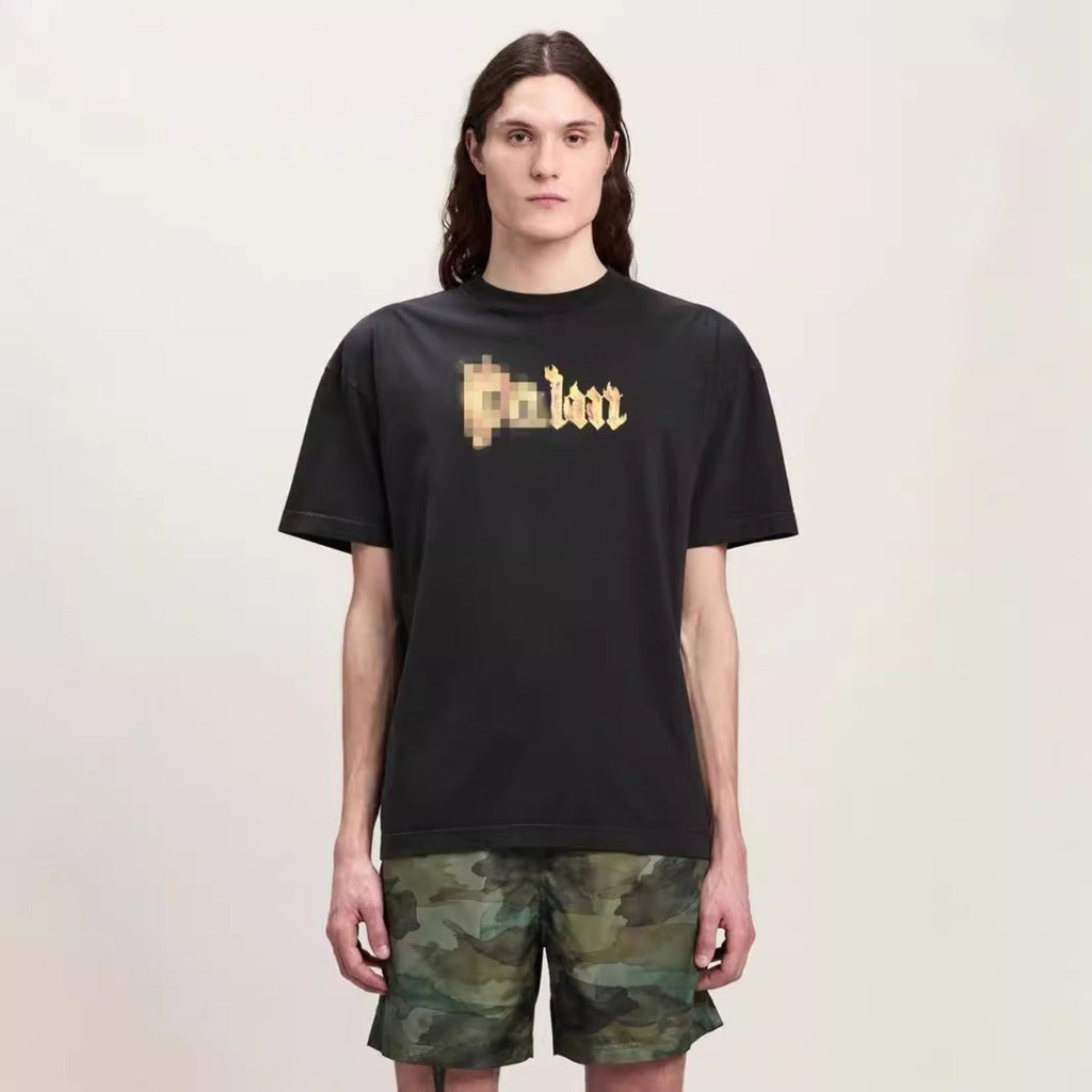 Palm Angels T-shirt Flame Letter Logo Short Sleeve T-shirt