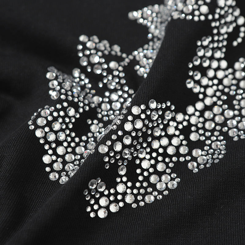 Denim Tears T-shirt & Shorts 2 Piece Set Rhinestones