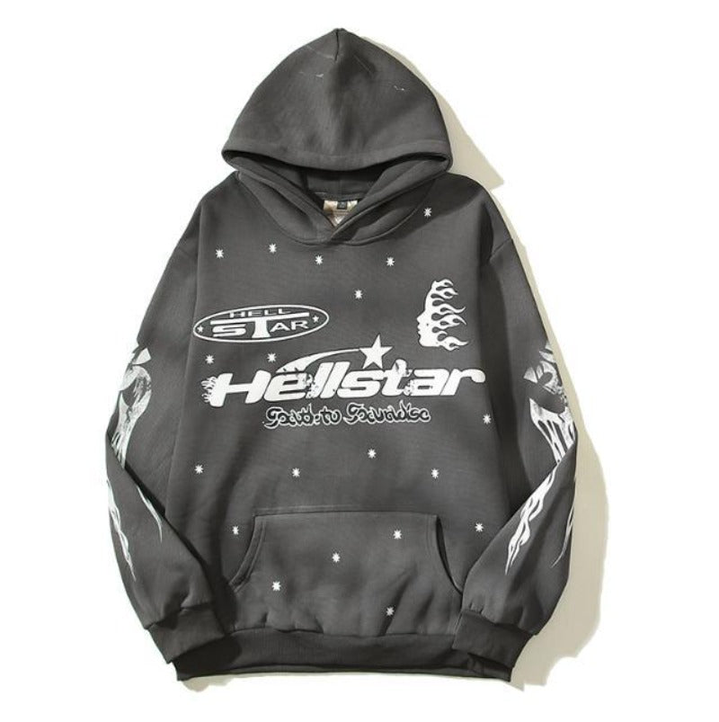 Hellstar Hoodie Retro Distressed Loose Fleece