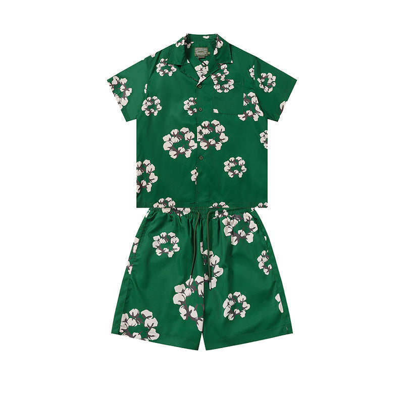 Denim Tears T-shirt & Shorts 2 Piece Set Button cardigan woven