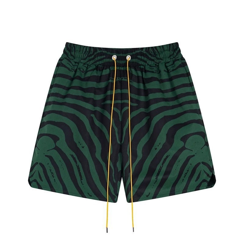 Rhude T-shirt Zebra Letter Embroidery Casual Short Sleeve Shirt, Shorts