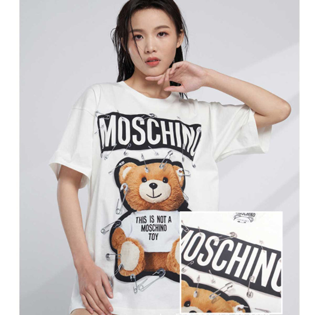 Moschino T-shirt Bear Printed Short-Sleeved T-shirt Couple Wear