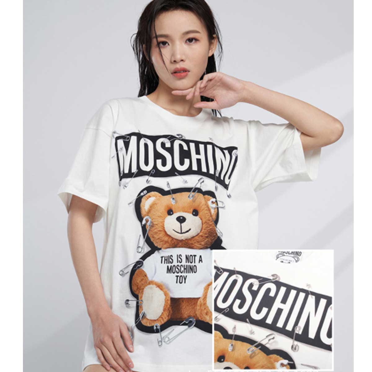 Moschino T-shirt Bear Printed Short-Sleeved T-shirt Couple Wear