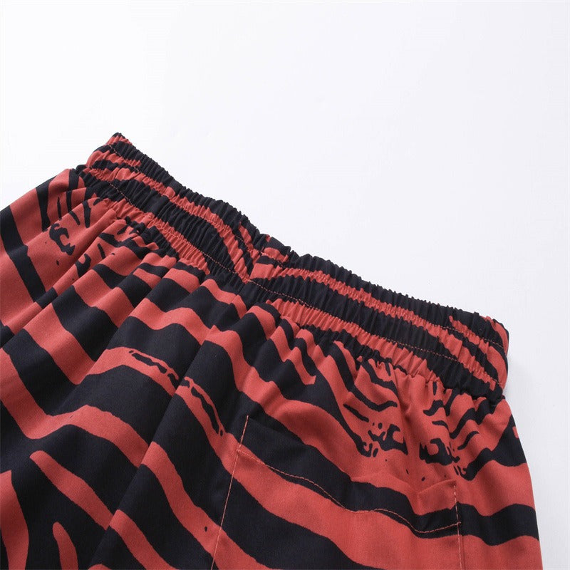 Rhude T-shirt Zebra Letter Embroidery Casual Short Sleeve Shirt, Shorts