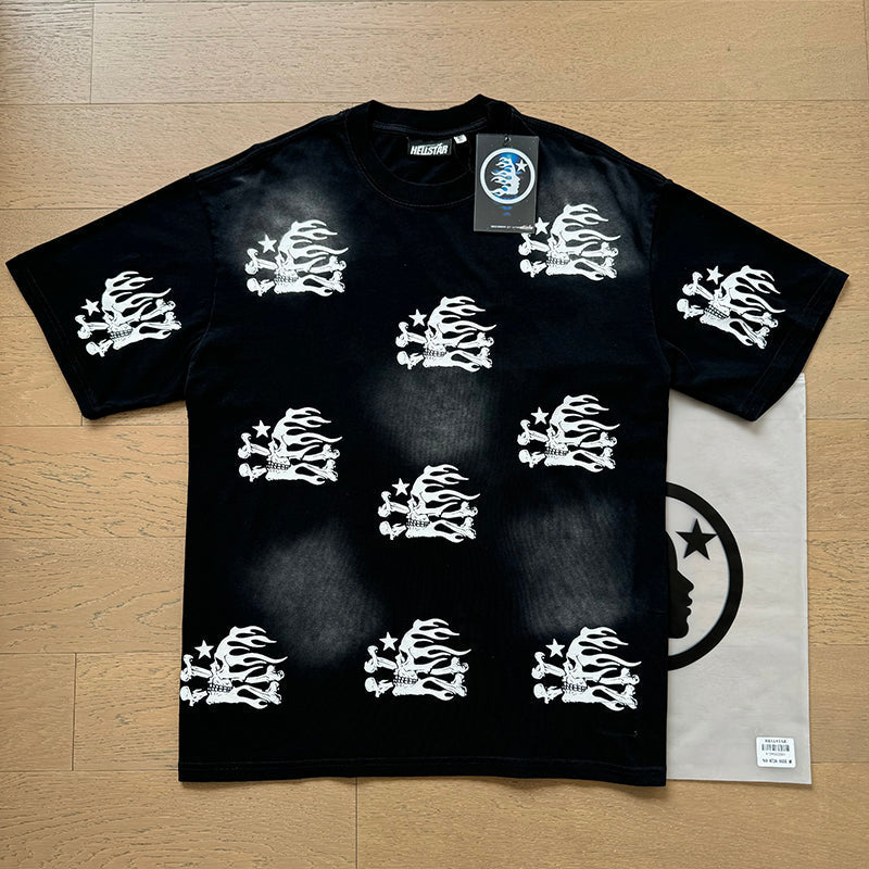 Hellstar T-shirts Washed Aging Process