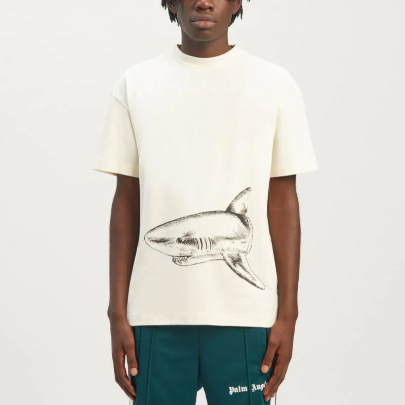 Palm Angels T-shirt Sketch Break Shark Alphabet Short Sleeve T-shirt