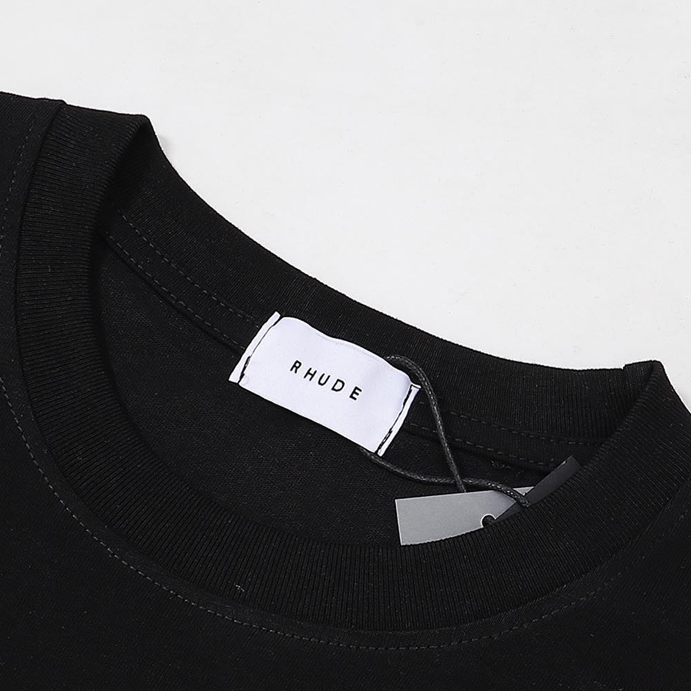 Rhude T-shirts Cotton Casual Short Sleeve Men and Women