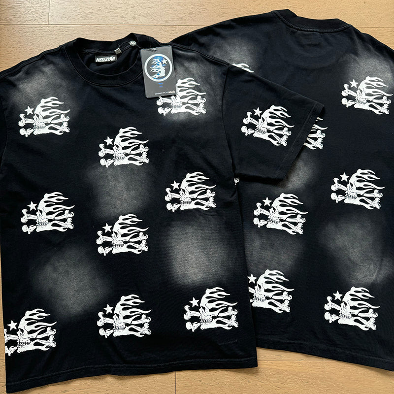 Hellstar T-shirts Washed Aging Process