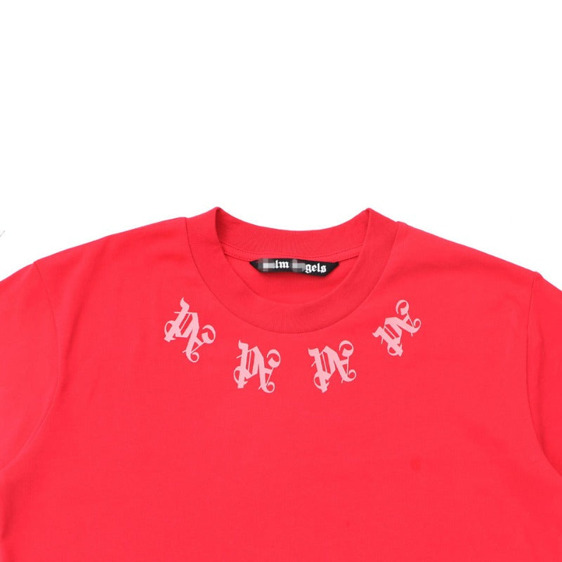 Palm Angels T-shirt Letter Painted Coconut Tree Print Short Sleeve T-shirt