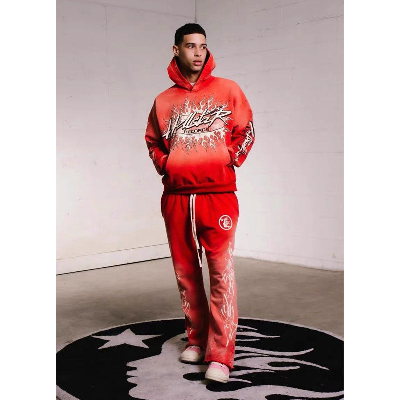 Hellstar Sweatpants Stitching Sports Leisure Horn