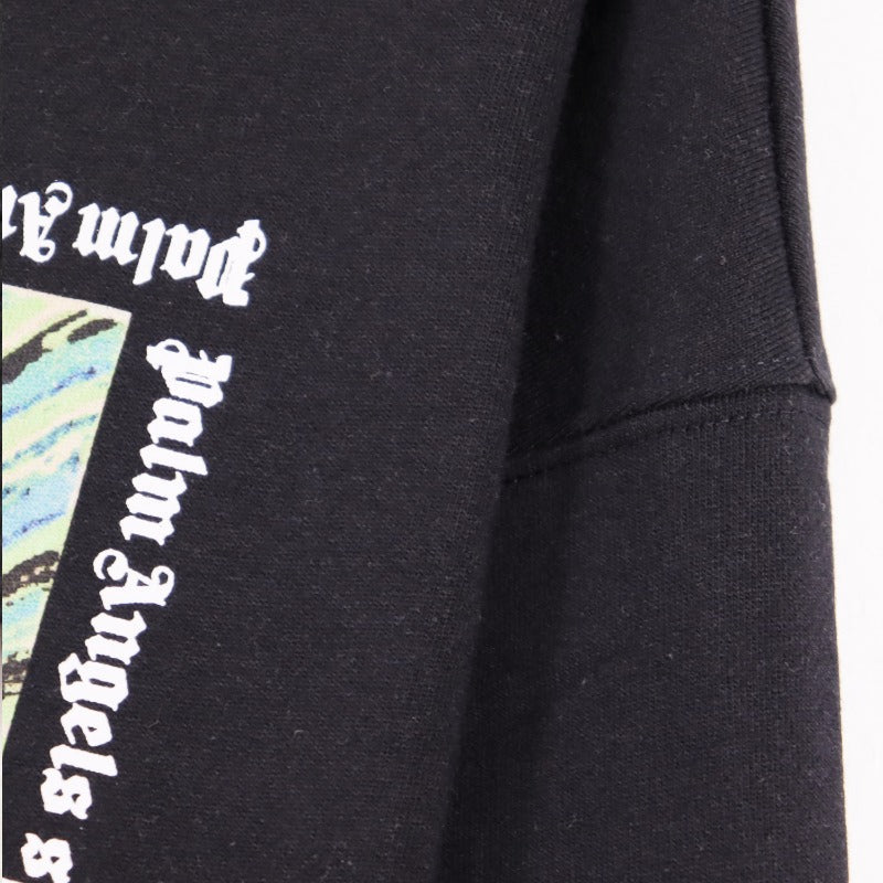 Palm Angels Sweatshirts Painted Mouth Logo Print Long Sleeve Crew Neck Sweater