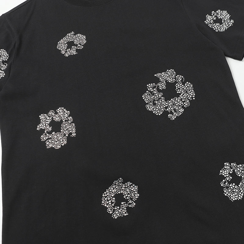 Denim Tears T-shirt & Shorts 2 Piece Set Rhinestones