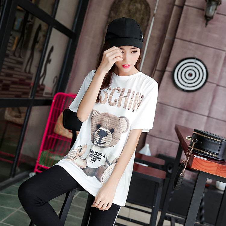 Moschino T-shirt Loose Printed Short Sleeve Cotton T-shirt