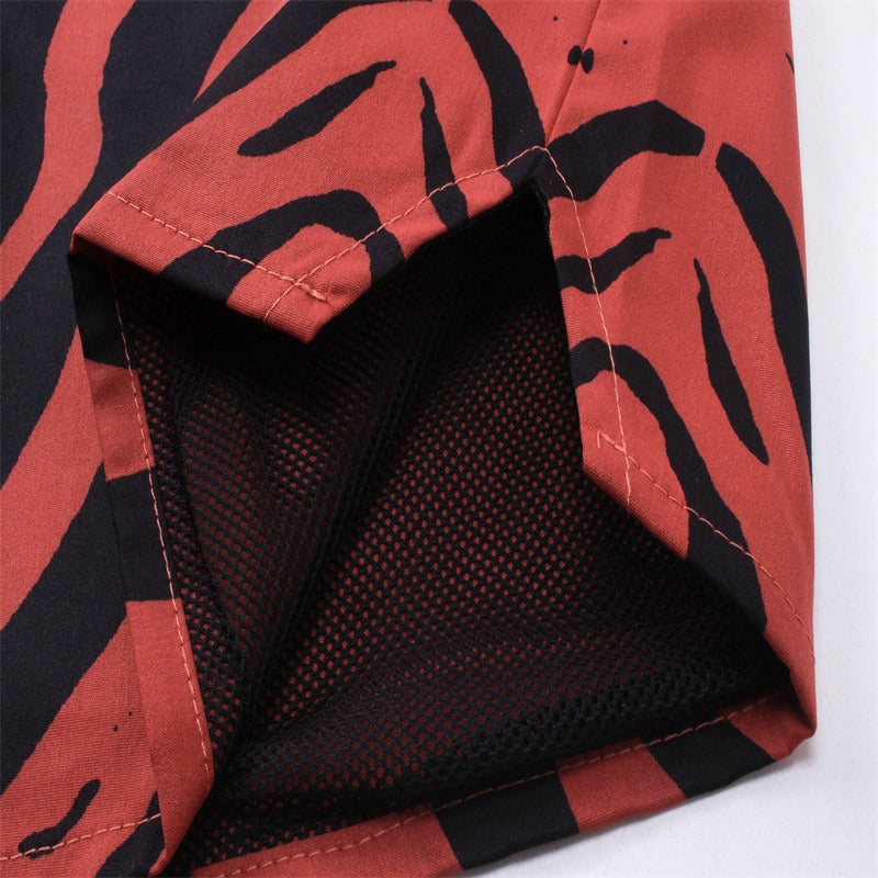 Rhude T-shirt Zebra Letter Embroidery Casual Short Sleeve Shirt, Shorts