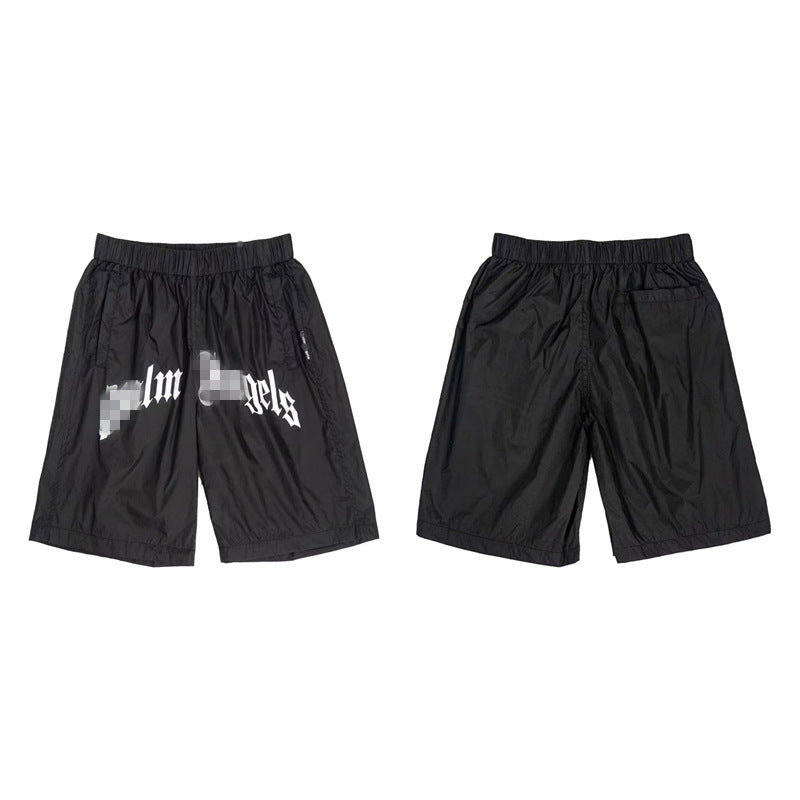 Palm Angle Shorts Palm Angels Letter Logo Casual Beach Shorts Men's and Women's High Street Sports Shorts