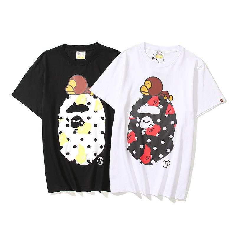 Bathing Ape T-Shirt Summer Cartoon Anime Animal Print Short Sleeve T-shirt