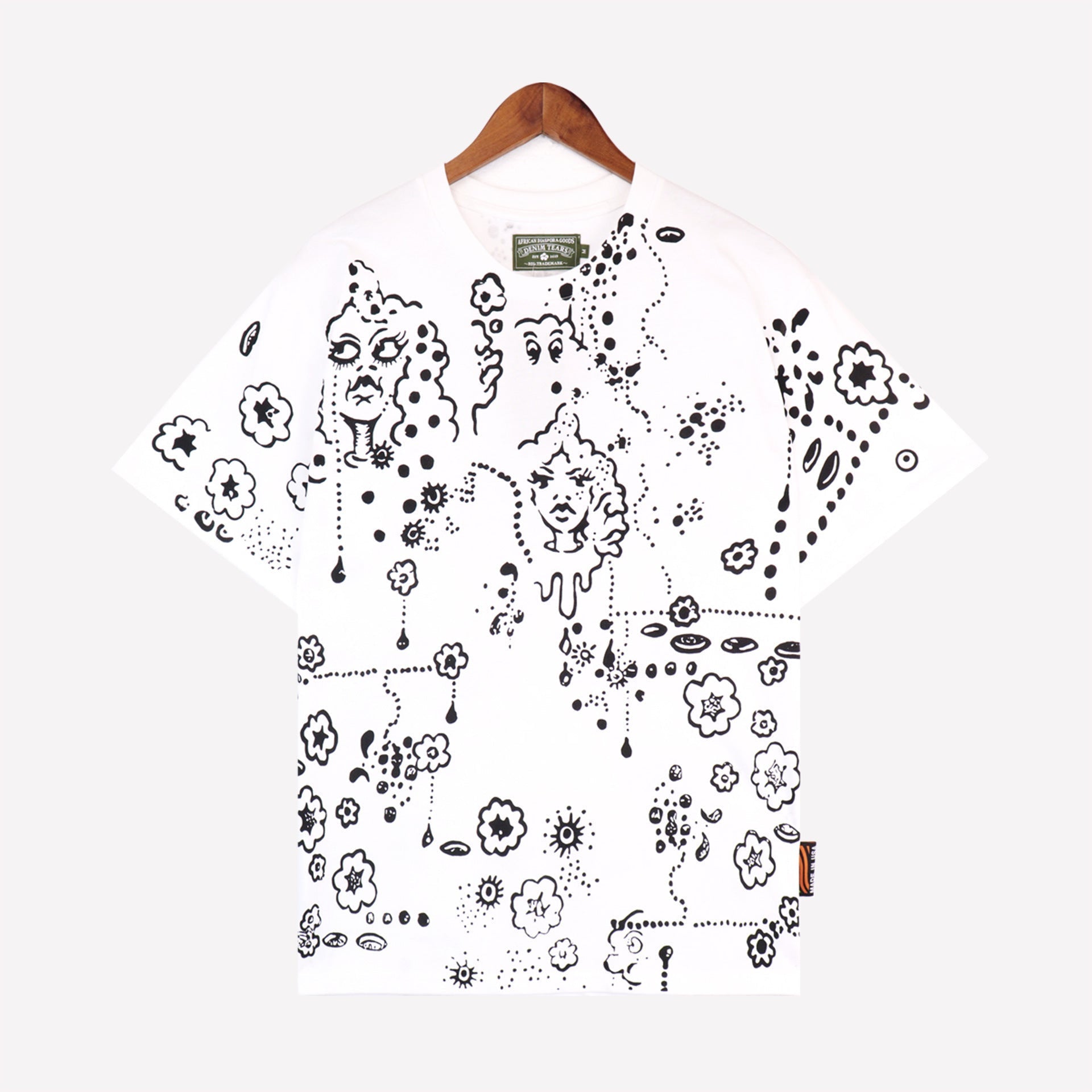 Denim Tears Shirt Full Graffiti Print Short Sleeve T-Shirt