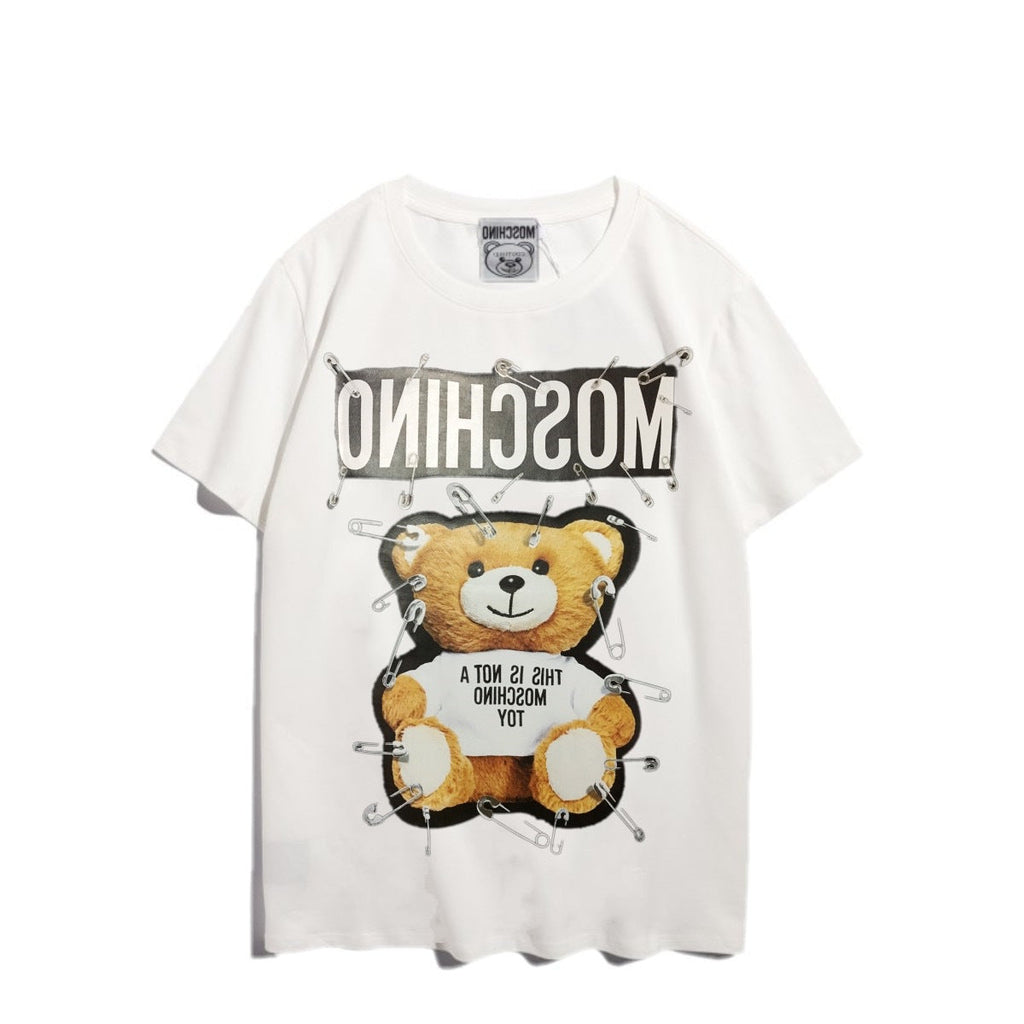 Moschino T-shirt Bear Printed Short-Sleeved T-shirt Couple Wear