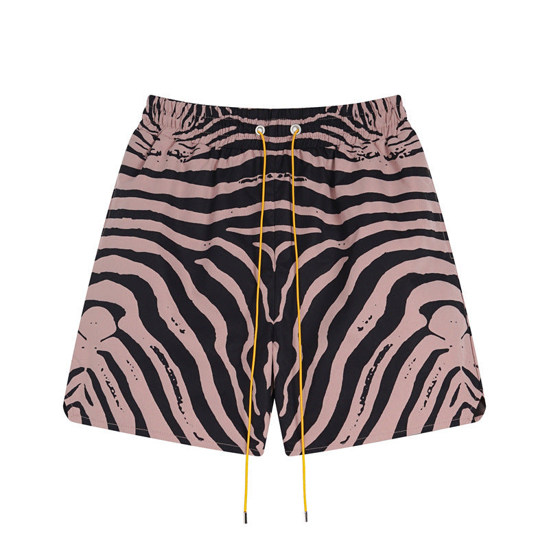Rhude T-shirt Zebra Letter Embroidery Casual Short Sleeve Shirt, Shorts