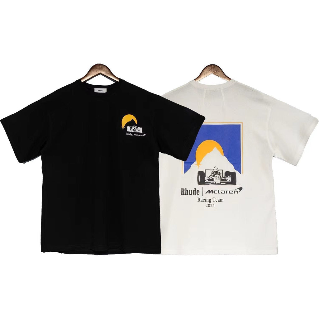 Rhude T-shirt Joint Racing Sunset Printing Short Sleeve T-shirt