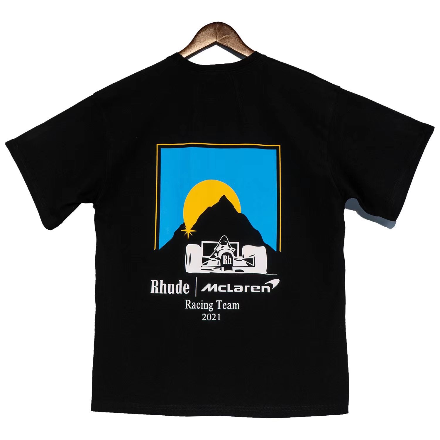 Rhude T-shirt Joint Racing Sunset Printing Short Sleeve T-shirt