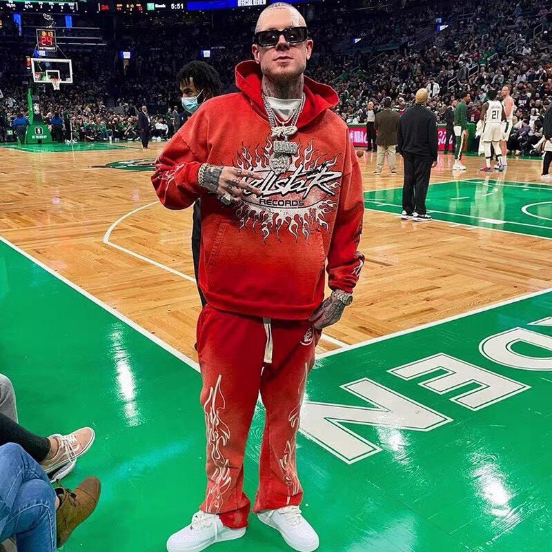 Hellstar Sweatpants Stitching Sports Leisure Horn