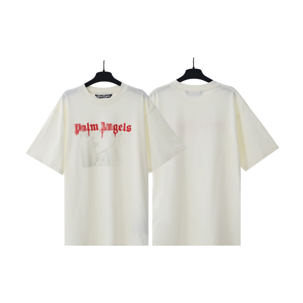 Palm Angels T-shirt Comic Stream Lacquer Alphabet Short Sleeve T-shirt