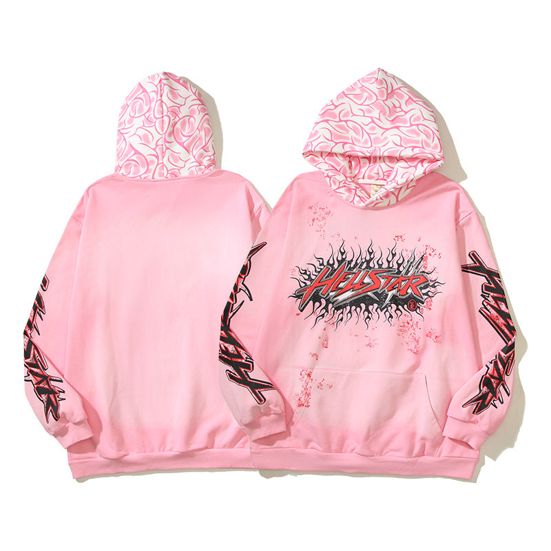 Hellstar Hoodie Hand Painted Graffiti Printing