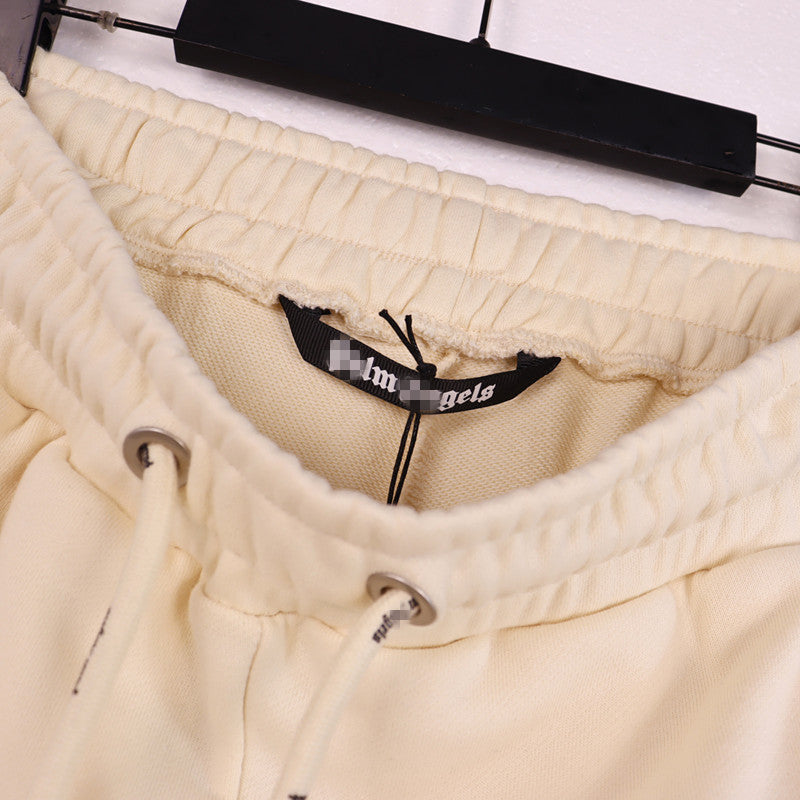 Palm Angle Pants Palm Angels Flame Letter Logo Casual Trousers for Men and Women