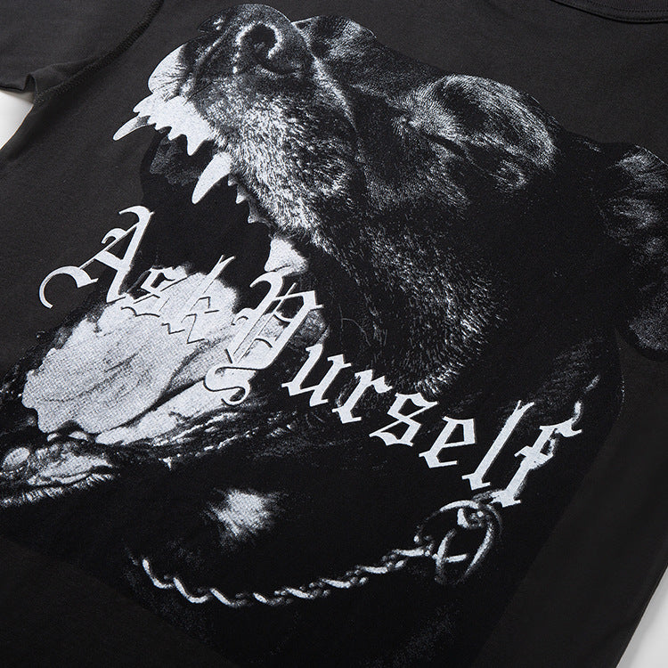 Askyurself T-shirts Casual Loose Distressed Short Sleeve