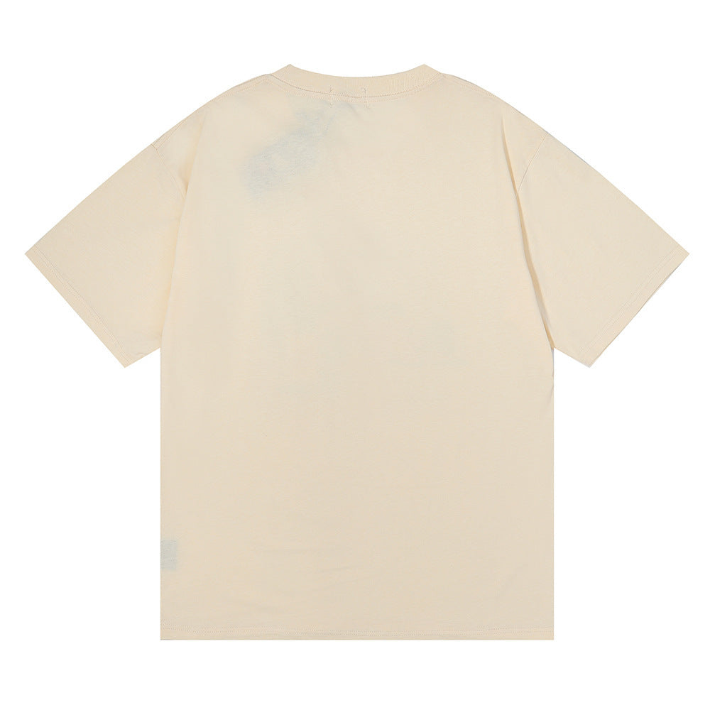 Rhude T-shirt Micro Label Letter Retro Printed Short Sleeve T-shirt