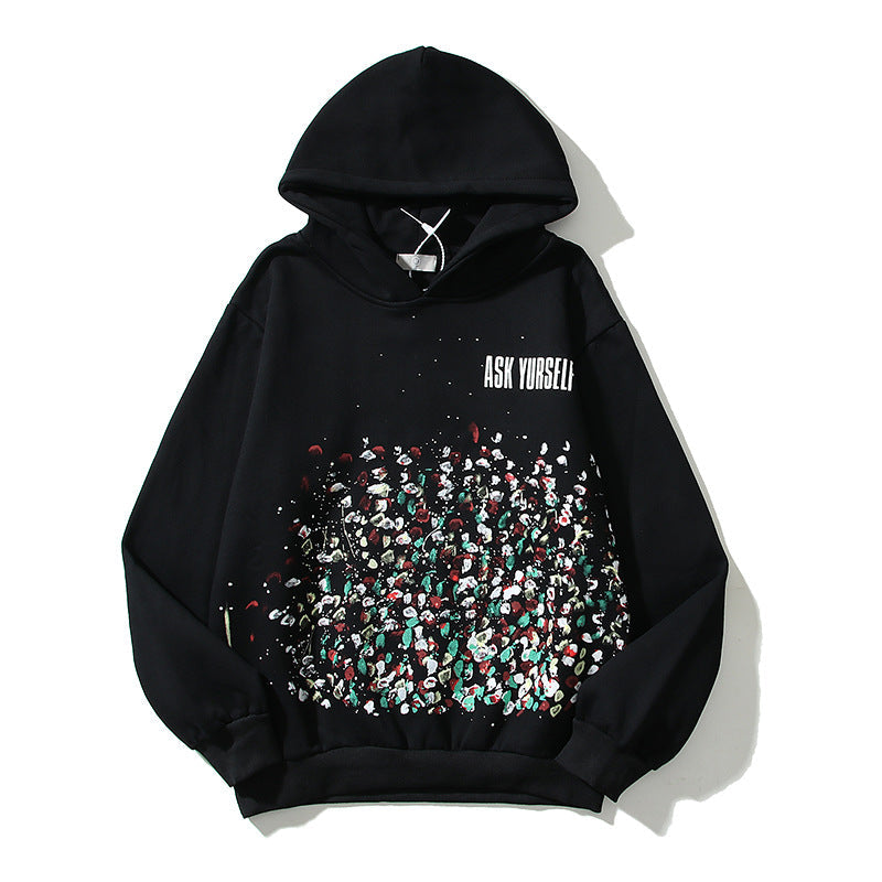 Askyurself Hoodie Fireworks Letter Cashew Hoodie Coat