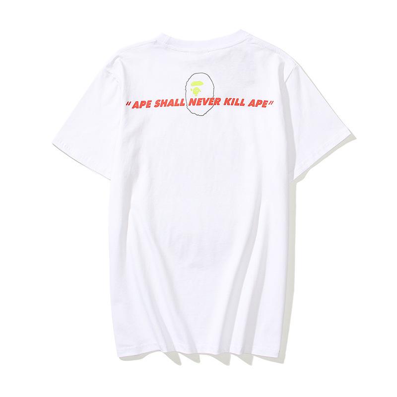 Bathing Ape T-Shirt Summer Pink Letter Print Short-Sleeve T-shirt