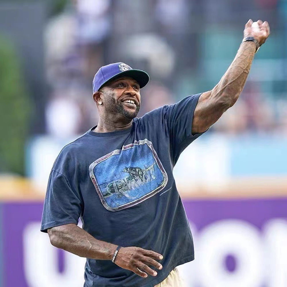 Rhude T-shirt Micro Label Letter Retro Printed Short Sleeve T-shirt