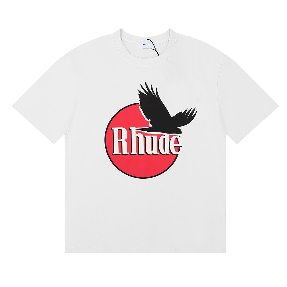 Rhude T-shirt Black Dove Letter Print Short Sleeve T-shirt