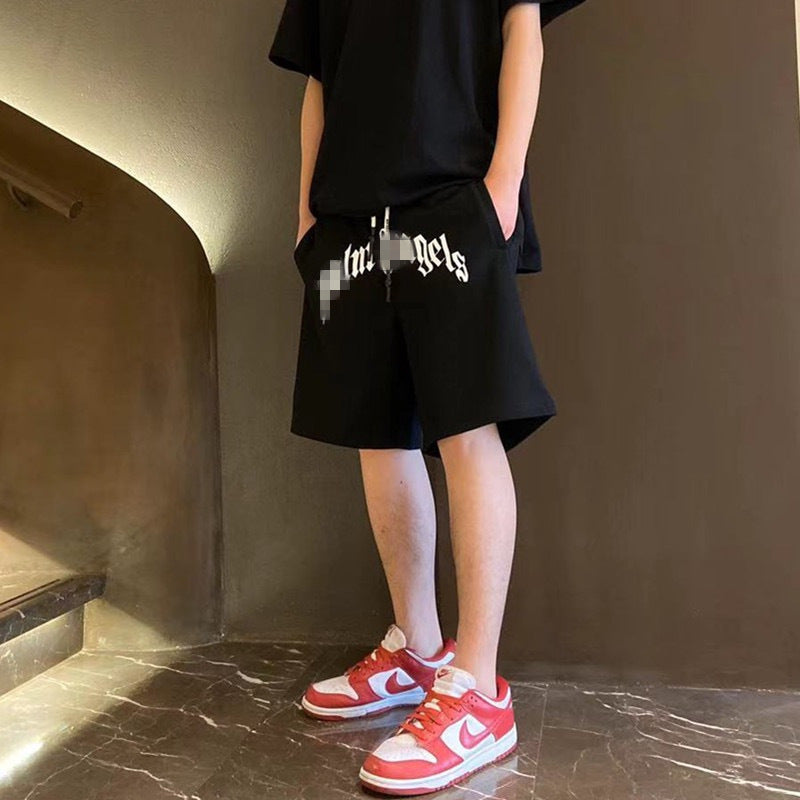 Palm Angle Shorts Palm Angels Letter Printed Casual Shorts Men's and Women's High Street Sports