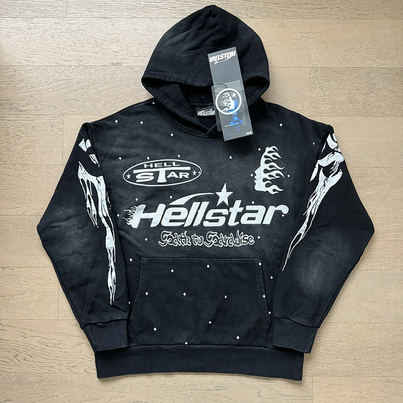 Hellstar Hoodie & Pants autumn wash make old hoodies sweater