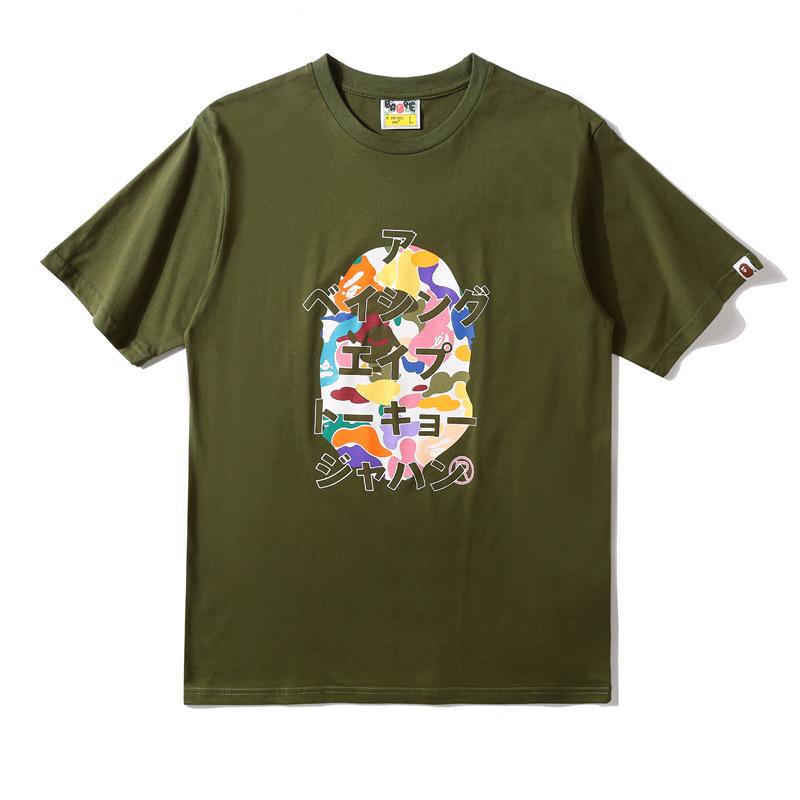 Bathing Ape T-Shirt Summer Candy Camouflage Ape Head Printed Short Sleeve T-shirt