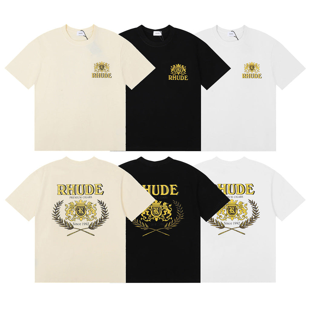 Rhude T-shirt Wheat Ear Badge Short Sleeve T-shirt