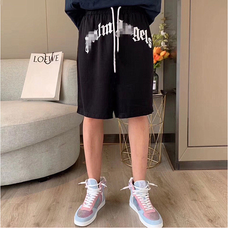 Palm Angle Shorts Palm Angels Loose Letter Print Sports Casual Shorts Men's and Women's Shorts
