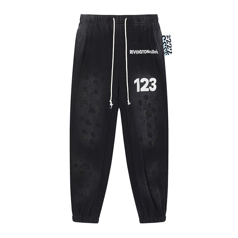 RRR123 Pants Unisex Distressed Drawstring Trousers
