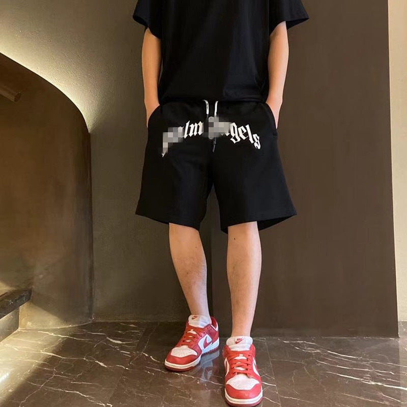 Palm Angle Shorts Palm Angels Letter Printed Casual Shorts Men's and Women's High Street Sports