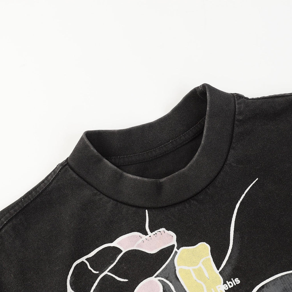 RRR123 T-shirt Small Neckline Loose Distressed T-shirt